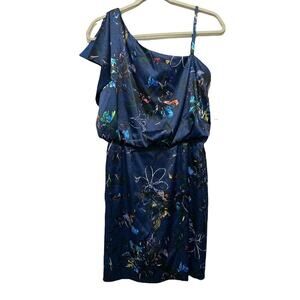 Jessica Simpson‎ One Shoulder Blouson Dress Firefly Patriot Blue SZ 2 NWT